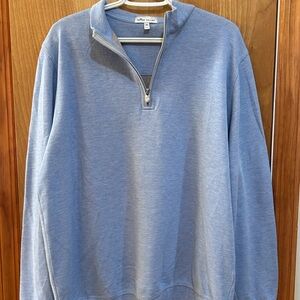 Mens Peter Millar Light Blue 1/4 Zip-Up